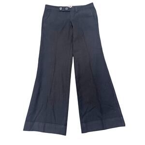 Vtg Juicy Couture Black Wool Low Rise Wide Leg Trousers Style 21472 Y2K Size 8